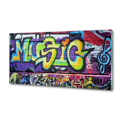 Glazen achterwand keuken Graffiti op de muur