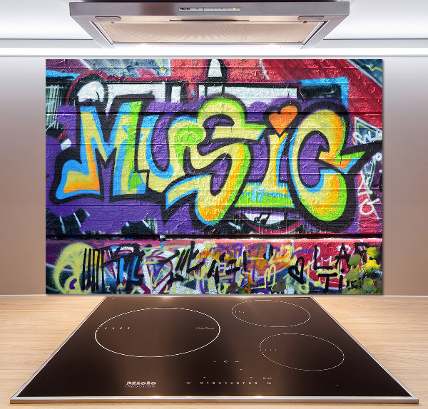 Glazen achterwand keuken Graffiti op de muur