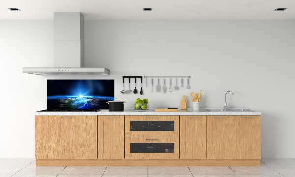 Spatscherm keuken Planeet Aarde