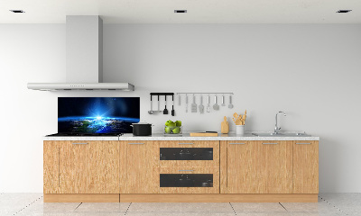 Spatscherm keuken Planeet Aarde