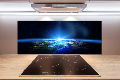 Spatscherm keuken Planeet Aarde