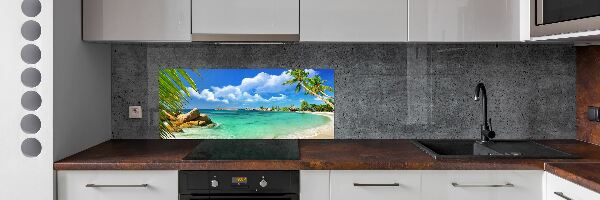 Achterwand keuken strand op de Seychellen