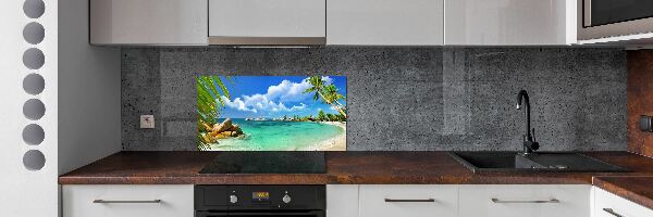 Achterwand keuken strand op de Seychellen