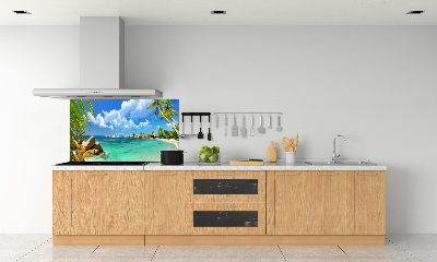 Achterwand keuken strand op de Seychellen
