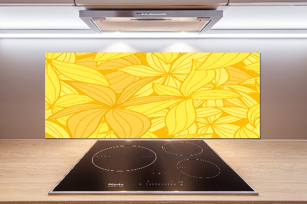 Spatplaat keuken Achtergrond met gele bloemen