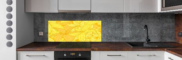 Spatplaat keuken Achtergrond met gele bloemen