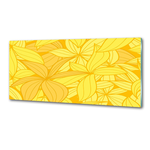 Spatplaat keuken Achtergrond met gele bloemen