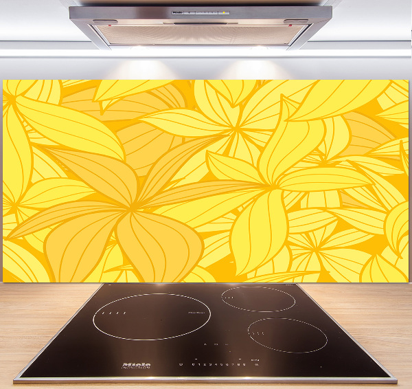 Spatplaat keuken Achtergrond met gele bloemen