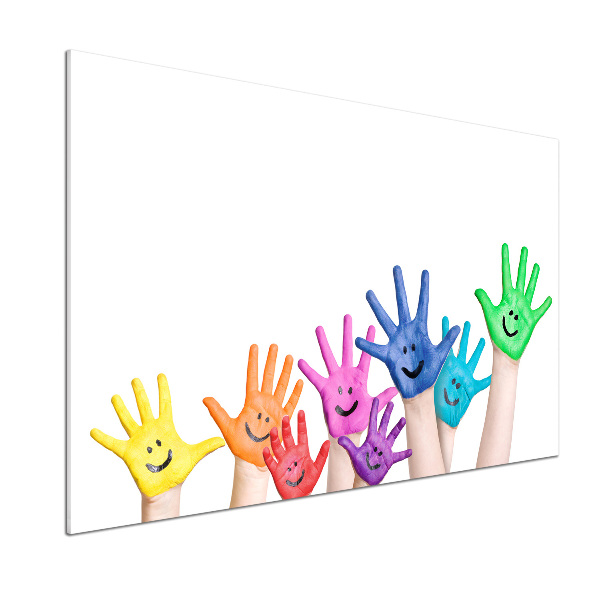 Spatscherm keuken Geschilderde handen