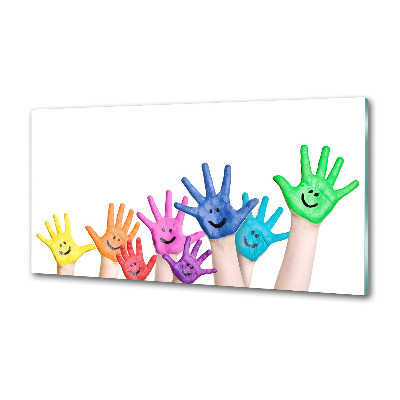 Spatscherm keuken Geschilderde handen