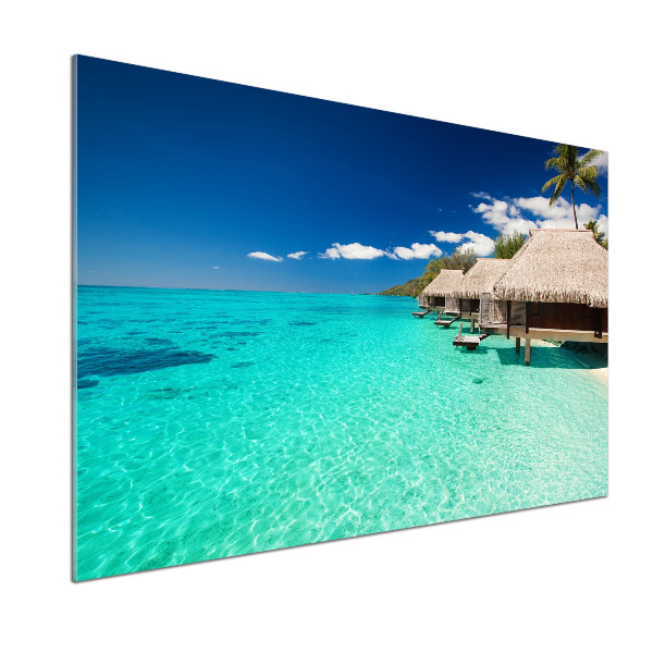 Glazen achterwand keuken Bungalows boven het water