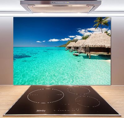 Glazen achterwand keuken Bungalows boven het water