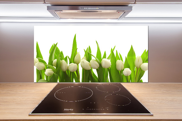 Spatplaat keuken Witte tulpen