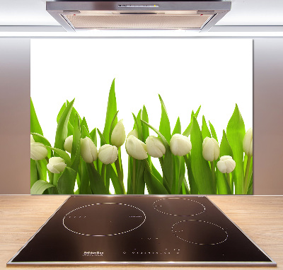 Spatplaat keuken Witte tulpen