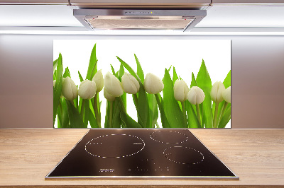 Keuken achterwand Witte tulpen
