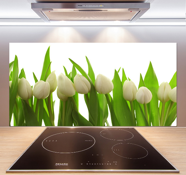 Keuken achterwand Witte tulpen