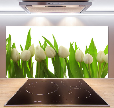Keuken achterwand Witte tulpen