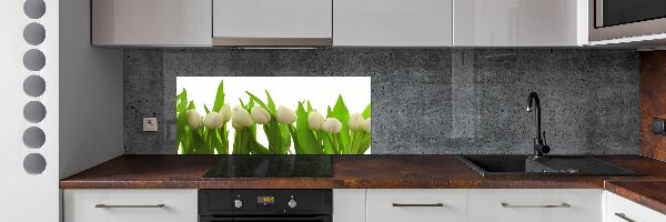 Keuken achterwand Witte tulpen
