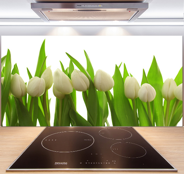 Keuken achterwand Witte tulpen