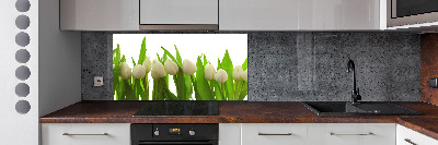 Keuken achterwand Witte tulpen