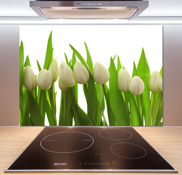 Keuken achterwand Witte tulpen
