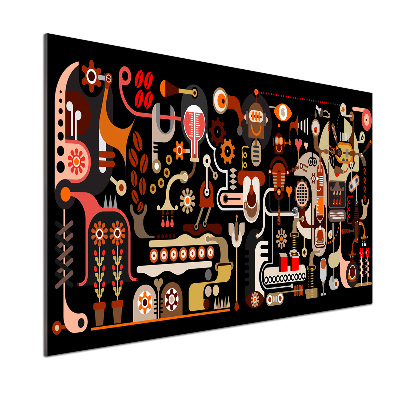 Spatplaat keuken Koffieproductie