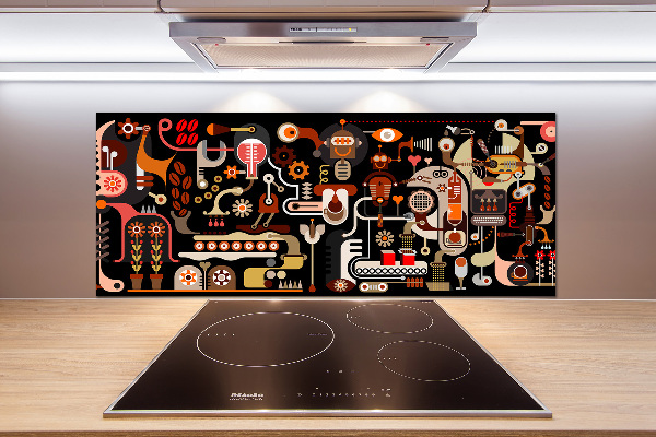 Spatplaat keuken Koffieproductie