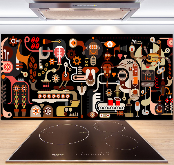 Spatplaat keuken Koffieproductie