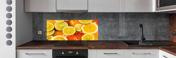 Glazen achterwand keuken Citrusvruchten