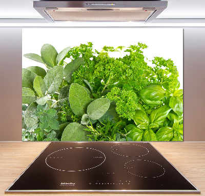 Glazen achterwand keuken Kruiden