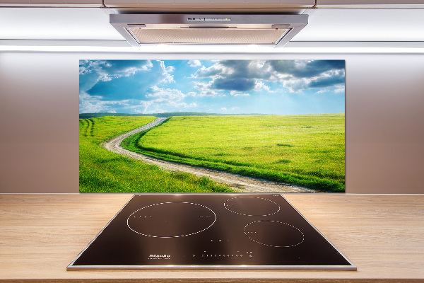 Spatplaat keuken Pad in de weide