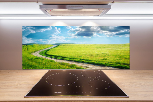 Spatplaat keuken Pad in de weide