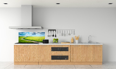 Spatplaat keuken Pad in de weide