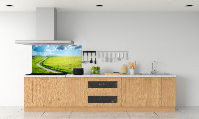 Spatplaat keuken Pad in de weide