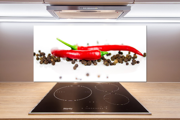 Achterwand keuken Chili en peper