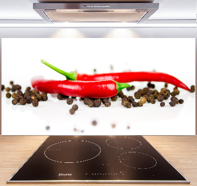 Achterwand keuken Chili en peper