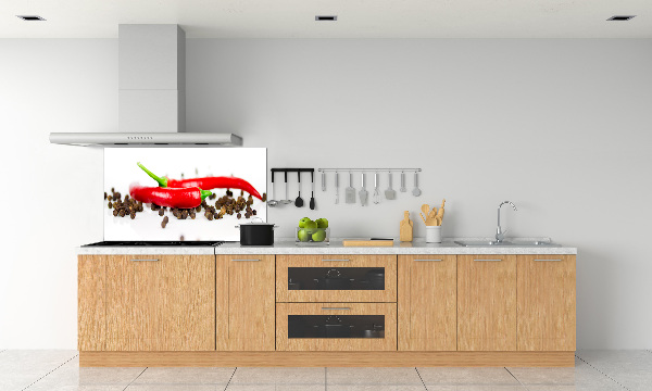 Achterwand keuken Chili en peper