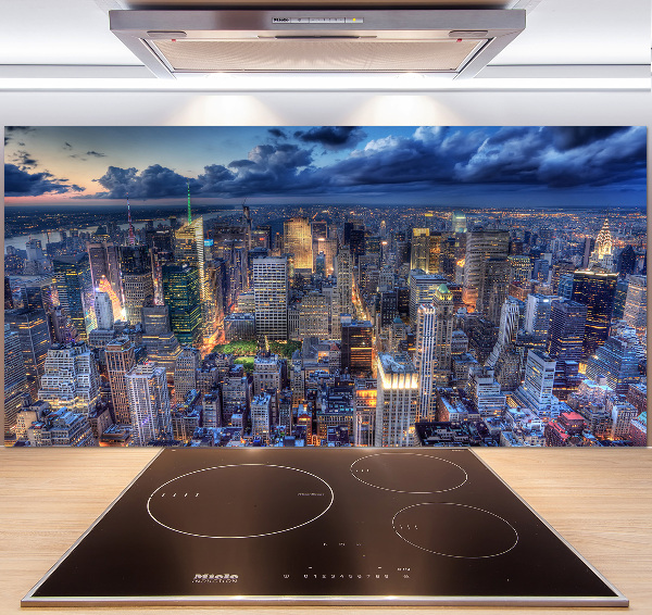 Achterwand keuken New York vanuit vogelperspectief