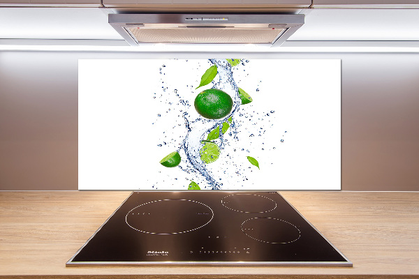 Glazen achterwand keuken Limoenen en water