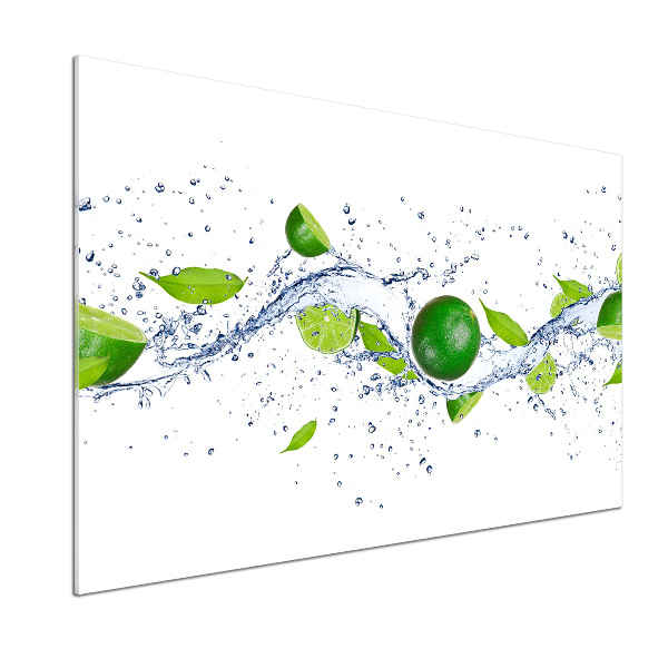 Glazen achterwand keuken Limoenen en water