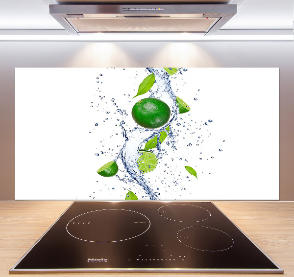 Glazen achterwand keuken Limoenen en water