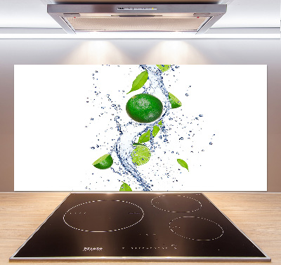 Glazen achterwand keuken Limoenen en water