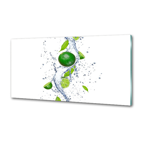 Glazen achterwand keuken Limoenen en water