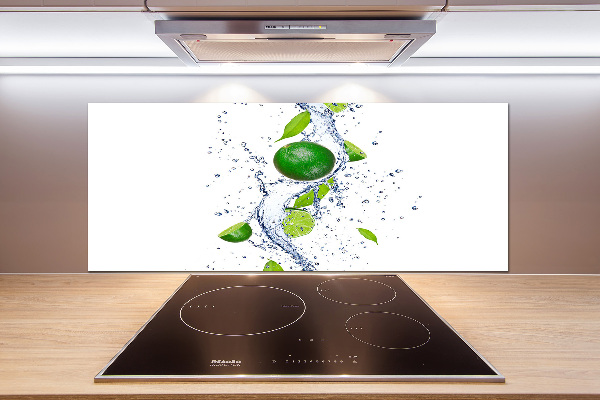 Glazen achterwand keuken Limoenen en water