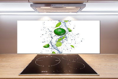 Glazen achterwand keuken Limoenen en water