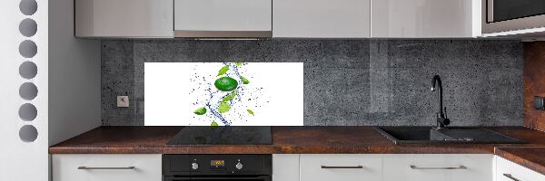 Glazen achterwand keuken Limoenen en water