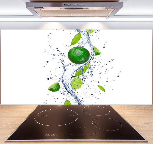 Glazen achterwand keuken Limoenen en water