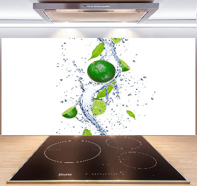 Glazen achterwand keuken Limoenen en water
