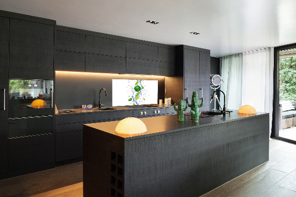 Glazen achterwand keuken Limoenen en water