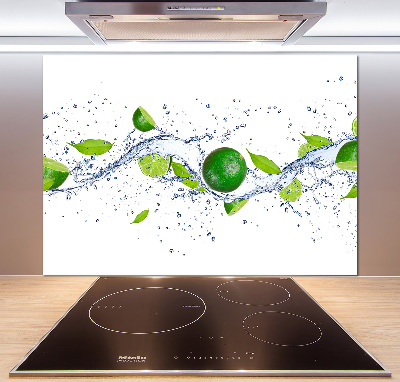 Glazen achterwand keuken Limoenen en water